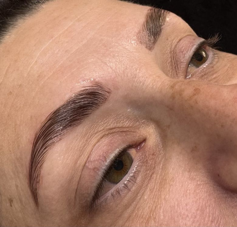 Brow shaping and lash result